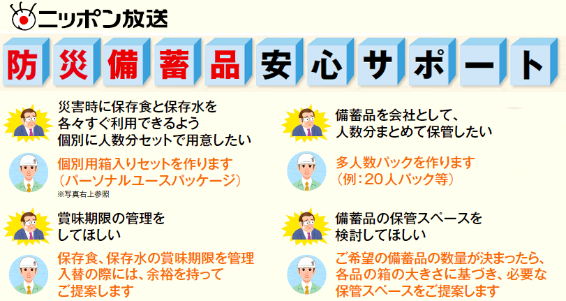 ニッポン放送　防災備蓄品安心サポート