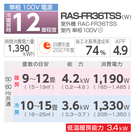 12畳用）＜日立＞2025年最新エアコン「白くまくん」下取無