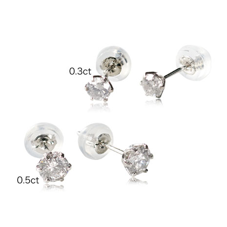 0．3ct）プラチナダイヤモンドスタッドピアス】 ニッポン
