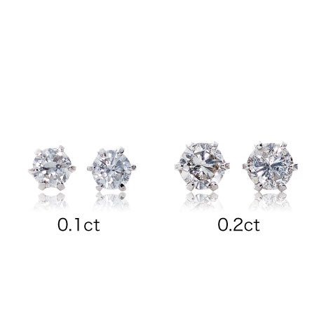 プラチナ 合計0．2ct ダイヤモンド スタッドピアス