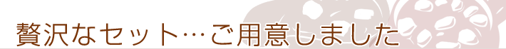 特別なセット…ご用意しました